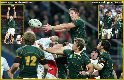Bakkies Botha - South Africa - 2007 Rugby Union World Cup Finals.