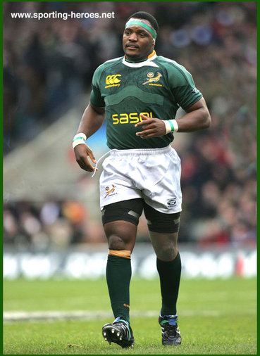 Chiliboy Ralepelle - South Africa - International Rugby Union Caps.
