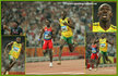Usain BOLT - Jamaica - 200m Gold in WR time completes Olympic sprint double.