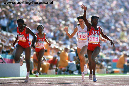 Valerie Brisco-Hooks - U.S.A. - 1984 Triple Olympic Gold  medals- 200m, 400m & 4x400m