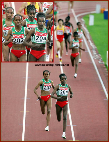 Ejegayehu Dibaba - Ethiopia - Two bronze medals at 2005 World Athletics Championships.