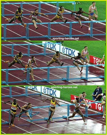 Brigitte Foster-Hylton - Jamaica - 2005 World Champs 100m Hurdles bronze medal.