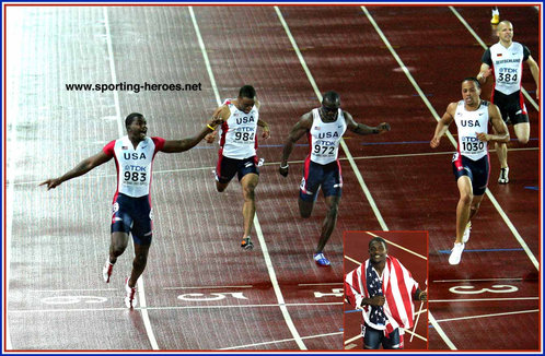 Justin Gatlin - U.S.A. - 100m & 200m  sprint double at 2005 World Championships.