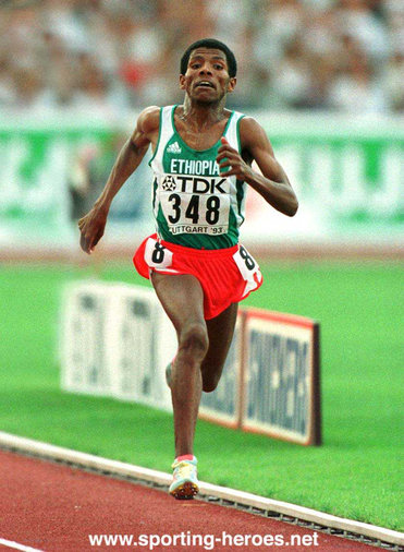 Haile Gebrselassie - Ethiopia - Wins World 10000m title for first time