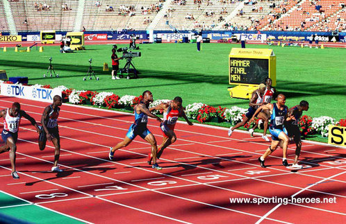 Maurice Greene - U.S.A. - Three World Championships 100 metres gold medals.