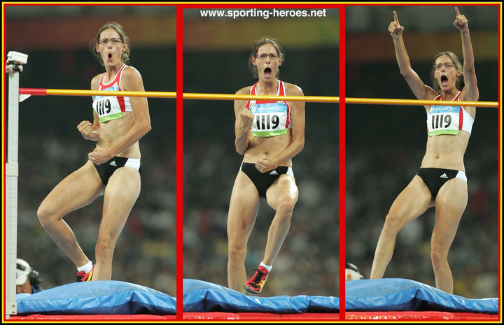 Tia HELLEBAUT Olympia 1.OS Gold 2008 Foto signiert Leichtathletik BEL 