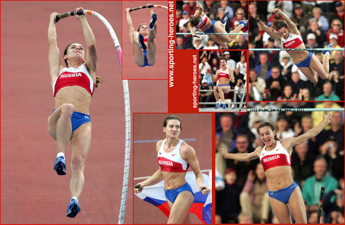 Yelena Isinbayeva - Russia - 2005 World Champion with another World Record vault.