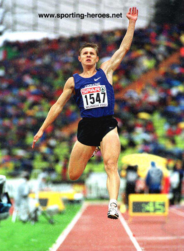 Olexiy Lukashevych - Ukraine - 2002 European men's long jump Champion.