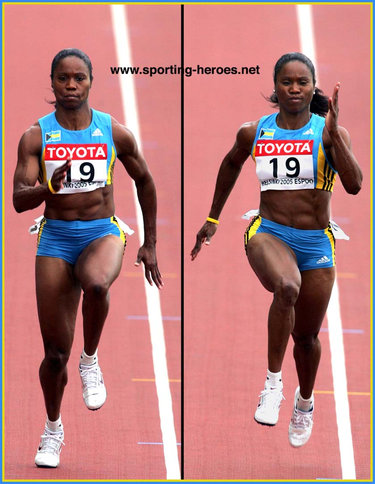 Chandra Sturrup - Bahamas - Gold relay medal at Olympic Games & World Championships.
