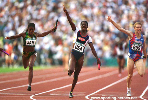 Gwen Torrence - U.S.A. - 100m bronze & relay gold at 1996 Olympic Games.