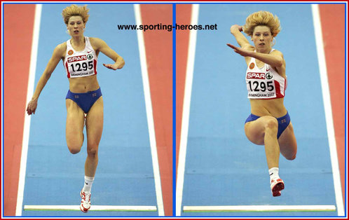 Oksana Udmurtova - Russia - 4th in the Triple Jump at the 2007 European Indoors.