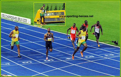 Usain Bolt - Jamaica - 2009 World 100m Champion in World Record.