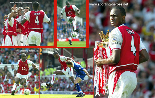 Patrick Vieira - Arsenal FC - Premiership Appearances 2003/04. The Unbeaten Season.