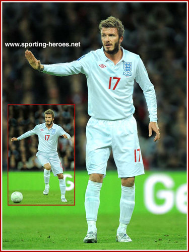 David Beckham - England - English International Caps.
