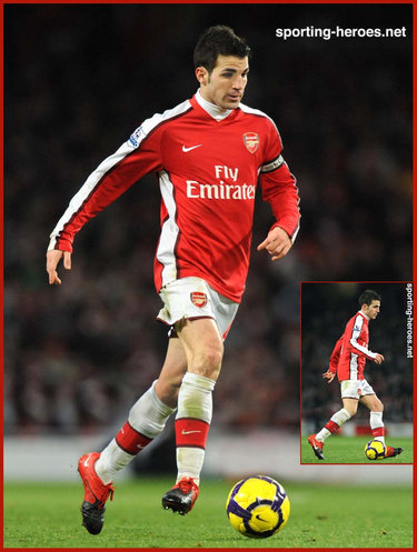 Cesc Fabregas - Arsenal FC - Premiership Appearances for The Gunners.