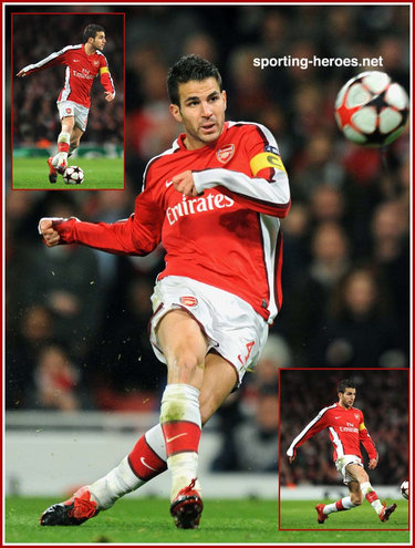 Cesc Fabregas - Arsenal FC - UEFA Champions League seasons (4) 2009/10 to 2006/07.
