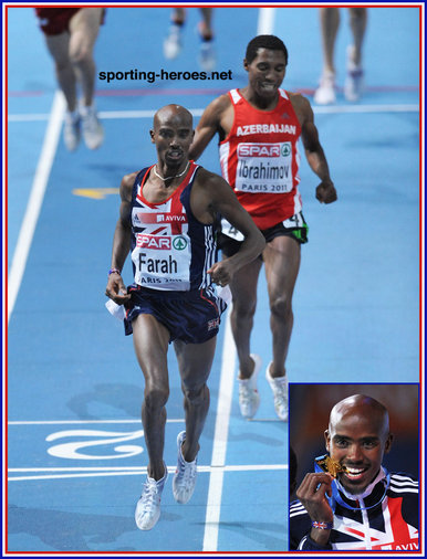 Mo Farah - Great Britain & N.I. - 2011 European Indoor Championships 3000m Gold.