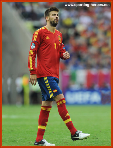 Gerard Pique - Spain - 2012 European Championships - winner.