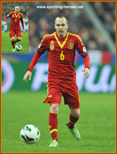 Andres Iniesta - Spain - 2014 World Cup Qualifying Matches.  FIFA Copa del Mundo.