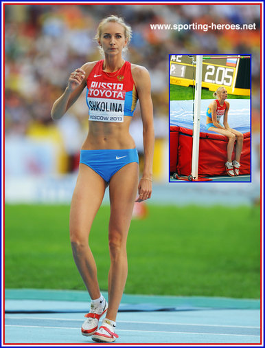 Svetlana Shkolina - Russia - 2013 World Championship high jump.