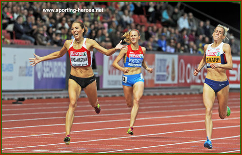 Maryna ARZAMASAVA - Belarus - 800m gold medal at 2014 European Championships.