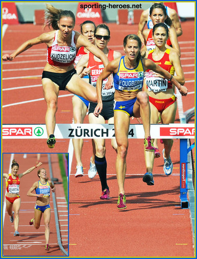 Charlotta FOUGBERG - Sweden - 2nd in 3000m St. Chase at 2014 European Championships.