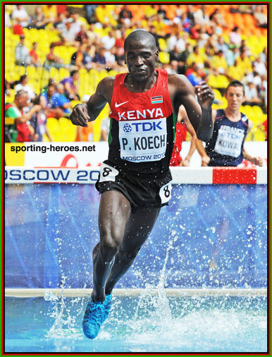 Paul Kipsiele Koech - Kenya - 4th. in steeplechase at 2013 World Championships.