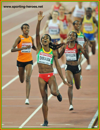 Genzebe DIBABA - Ethiopia - World 1500m champion in Beijing. Silver at 2016 Olympics.