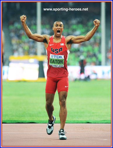 Ashton EATON - U.S.A. - World Record decathlon at 2015 Beijing Championships.