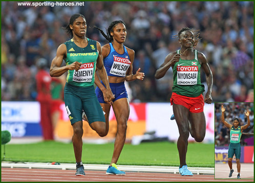 Caster Semenya - South Africa - Winner women's 800m at 2017 World Championships.