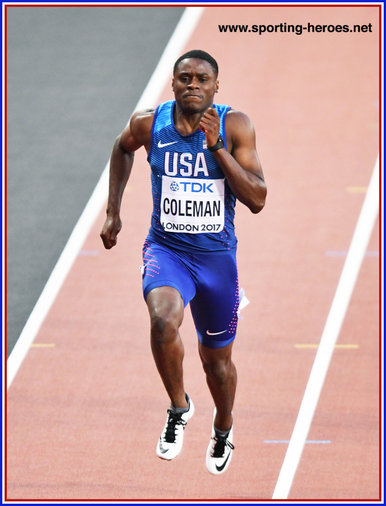 Christian COLEMAN - U.S.A. - Two silver medals at 2017 World Championships