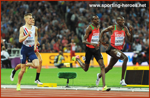 Timothy  CHERUIYOT - Kenya - Second in 1500m at 2017 World Championships