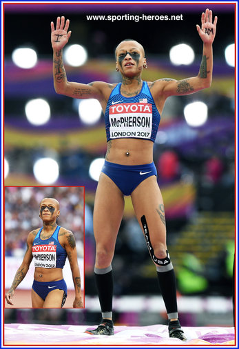 Inika McPherson - U.S.A. - 9th. in high jump at 2017 World Championships.