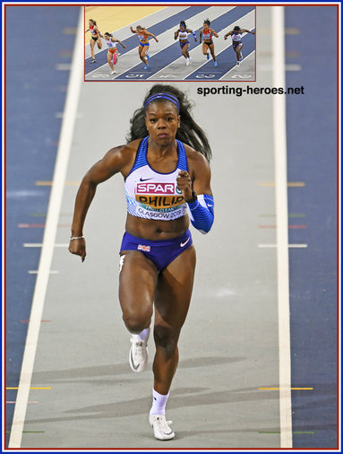 Asha PHILIP - Great Britain & N.I. - 3rd. in 60m at 2019 European Indoor Championships.