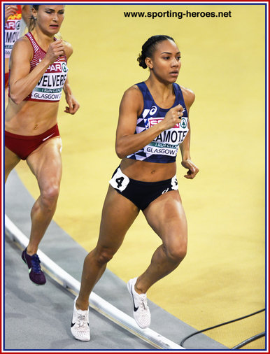 Renelle LAMOTE - France - 2nd. in 800m at 2019 European Indoor Championships.