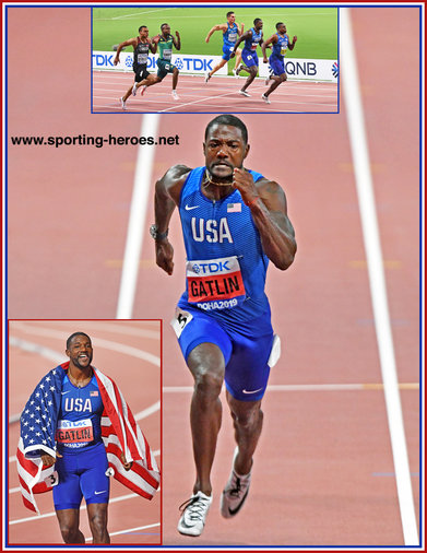Justin Gatlin - U.S.A. - 100m silver medal at 2019 World Championships