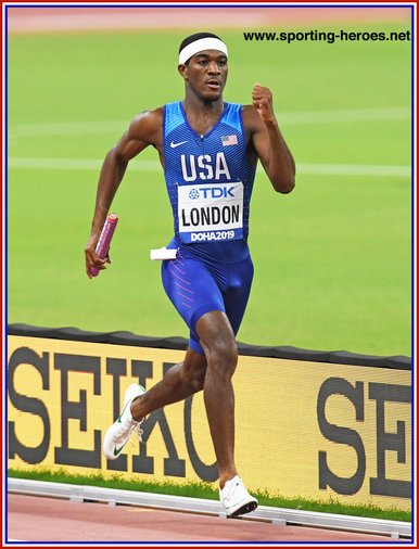 Wilbert LONDON - U.S.A. - Two relay gold medals at 2019 World Championships