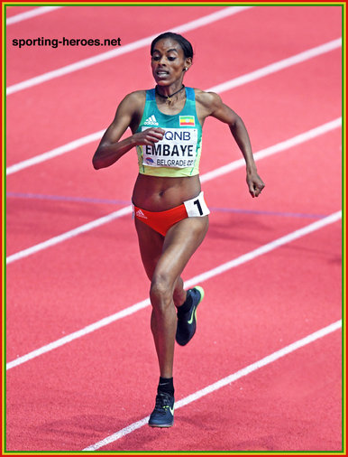 Axumawit EMBAYE - Ethiopia - 2022 World Indoors Champs 1500m medal.