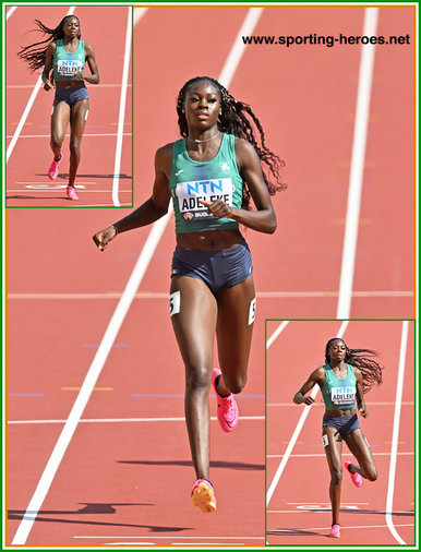 Rhasidat ADELEKE - Ireland - 4th in 400m at 2023 World Championships.