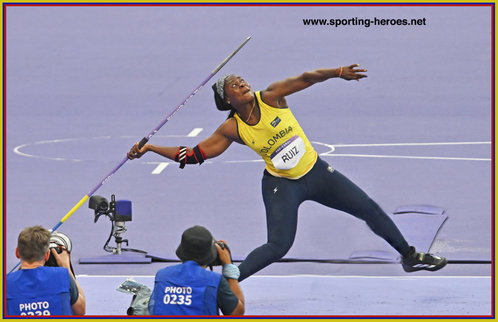 Flor RUIZ - Colombia - Fifth in javelin at 2024 Paris Olympic Games.