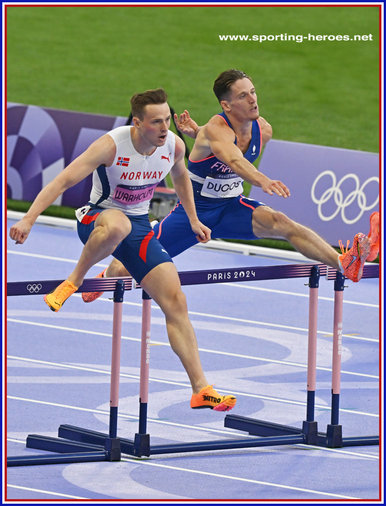 Clement DUCOS. - France - 4th in 400m hurdles at 2024 Paris Olympic Games.