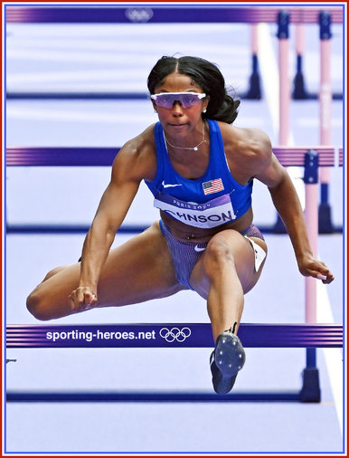 Alayshe JOHNSON - U.S.A. - Seventh in 100m hurdles final at 2024 Olympics.