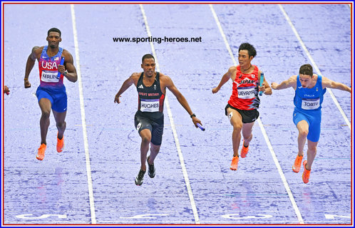 Zharnel HUGHES - Great Britain & N.I. - 4x100m bronze medal at 2024 Olympic Games.