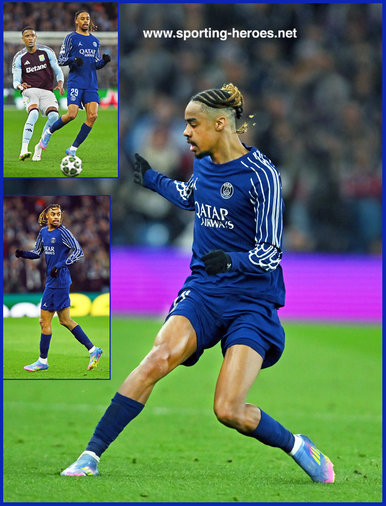 Bradley BARCOLA - Paris Saint-Germain - 2025 Champions League knock-out games.