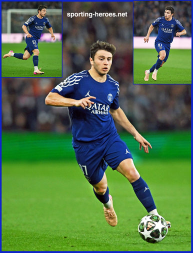 Joao NEVES - Paris Saint-Germain - 2025 Champions League knock-out games.