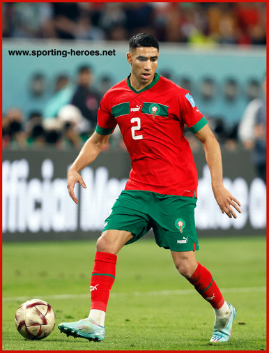 Achraf HAKIMI - Morocco - 2022 World Cup games.