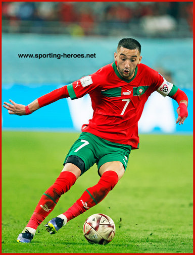 Hakim ZIYECH - Morocco - 2022 World Cup games.