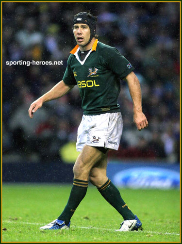 De Wet BARRY - South Africa - International Rugby Union Caps.