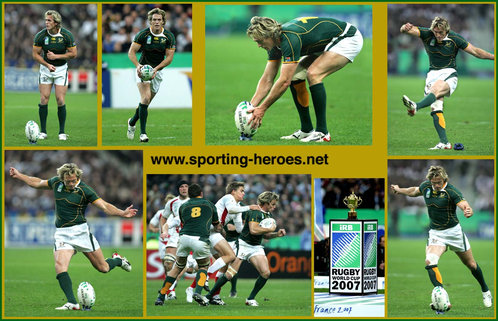 Percy Montgomery - South Africa - 2007 Rugby Union World Cup Finals.