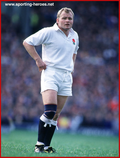 Andy Robinson - England - English International Caps.